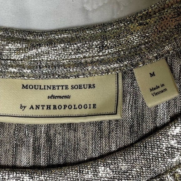 Anthropologie Moulinette Soeurs Shine On Metallic Tank Top Women’s M - Picture 7 of 15